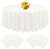 15/24/48 Pack Plastic Round Tablecloth 60/84/96 inch Black Disposable Table Covers, Premium PEVA Water Resistant Circle Plastic Tablecloth for Wedding, Parties, Holiday Dinner, Buffet, Baby Shower