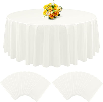 24 Pack Plastic Round Tablecloth 84 inch