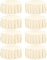 2/4/6 Pack Round Tablecloth 60 90 108 inch Beige Polyester Table Cloth for Round Table, Premium Stain and Wrinkle Resistant Washable Fabric Table Cover for Wedding Party Banquet Restaurant Reception