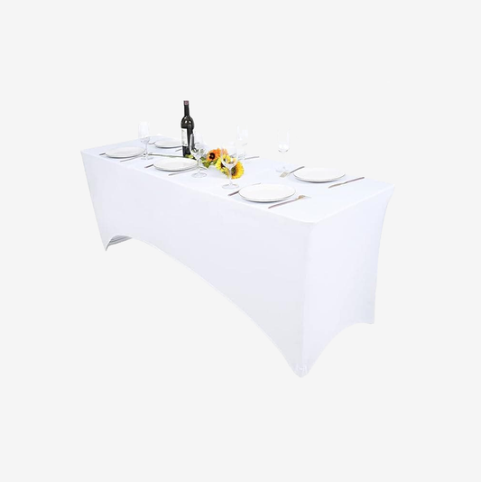 6PCS 6-FT Table Cover,Spandex Elastic Tablecloth,Rectangular Cocktail Tablecloth, Anti-Wrinkle Tight Table Clothes Washable for Birthday Party/Wedding/Craft Exhibitions
