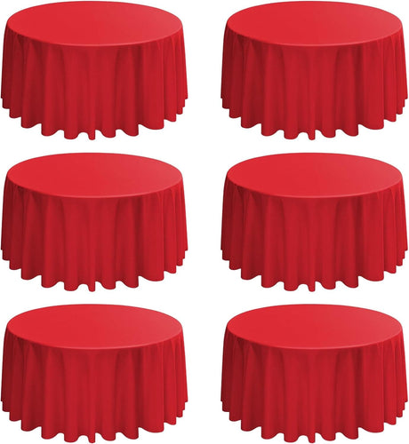 2/4/6 Pack Round Tablecloths - 60/90/108 Inch, White Polyester Table Cover for Round Table, Stain and Wri
