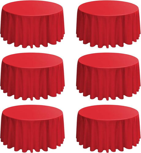 8 Pack 60 inch Round Tablecloth for 2/4/6 ft Round Table, Polyester Fabric Table Cloth, Stain and Wrinkle Resistant Washable Circular Table Cover for Wedding Dining Kitchen Banquet Parties