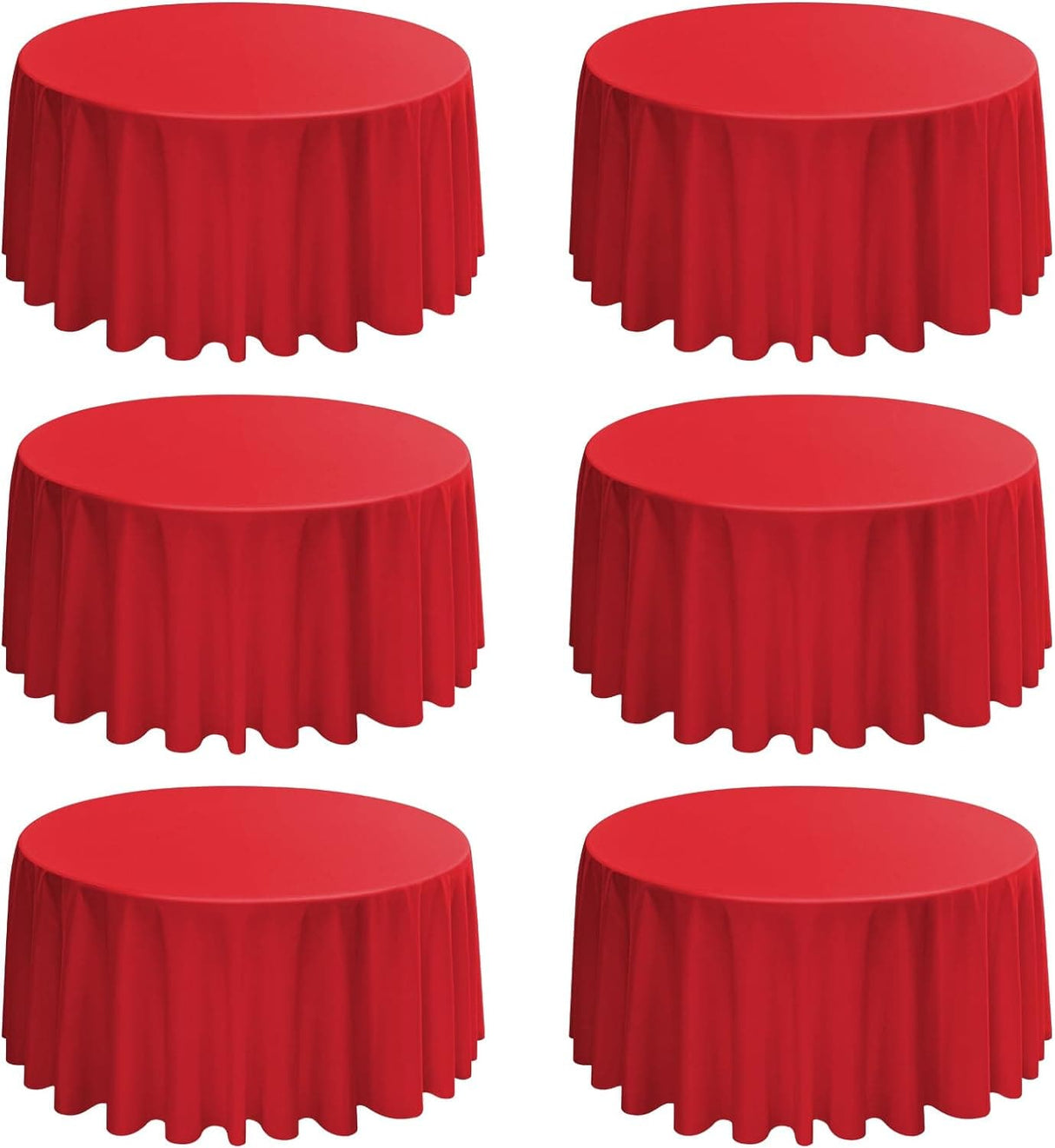 2/4/6 Pack Round Tablecloths - 60/90/108 Inch, Red Polyester Table Cover for Round Table, Stain and Wrinkle Resistant Washable Fabric Table Cloth, Polyester Tablecloth for Wedding Banquet Parties