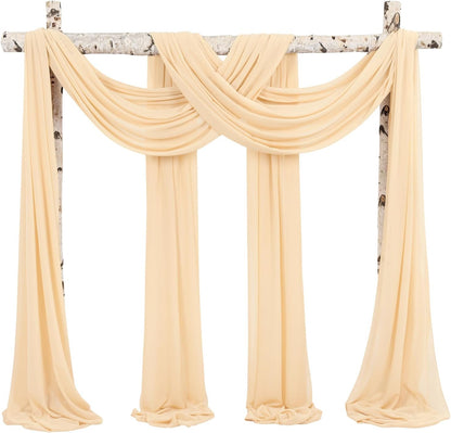 Wedding Arch Drapes for Ceremony Chiffon Fabric Drapes Arbor28"x20ft