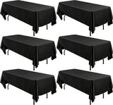 6/12 Pack Satin Tablecloth 57 x 108 Inch Overlay Satin Table Cover Premium Rectangle Bright Silk Tablecloth Smooth Fabric Table Decoration for Wedding Banquet Party Birthday Events Restaurant