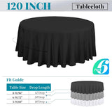 8 Pack 60 inch Round Tablecloth for 2/4/6 ft Round Table, Polyester Fabric Table Cloth, Stain and Wrinkle Resistant Washable Circular Table Cover for Wedding Dining Kitchen Banquet Parties