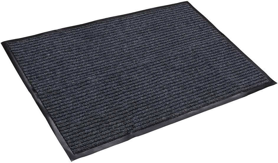 Heavy Duty Entrance Mats, Indoor and Outdoor Rubber Door Mat, Easy Clean Waterproof Anti-Slip Floor Doormat Rug, Low Profile Entrance Shoe Scraper for Entryway, Patio, Garage
