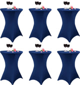 2/6/10 Pack Cocktail Spandex Square Corners Tablecloth 32"x43" Royal Blue Fitted High Top Table, Cocktail Round Tablecloth Table Cover for Bar Wedding Cocktail Party Banquet Table