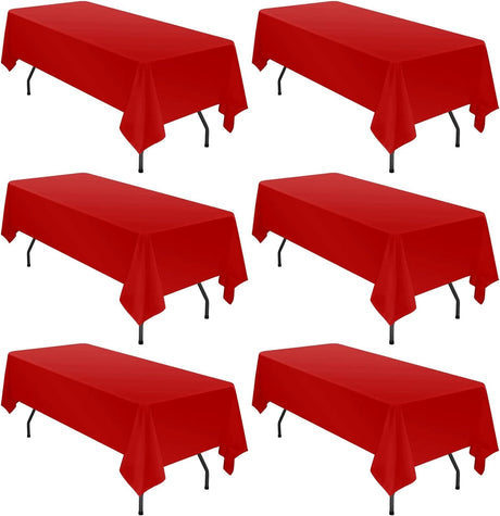2/4/6 Pack MORLIN Tablecloth Polyester Table Cloth for 6 Foot Rectangle Tables,Stain and Wrinkle Resistant Washable Fabric Table Covers Polyester Royal Blue Table Clothes for Wedding,Party,Banquet