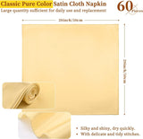 60 Pack Satin Napkins Satin Soft Dinner Napkins Square Table Napkins Washable Oversized Hemmed Table Napkins for Wedding Banquet Restaurant Party Dinner Decoration