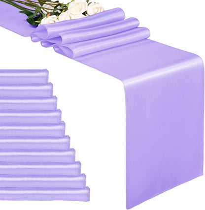 10Pack 12 x 108 inches Satin Table Runner Lavender