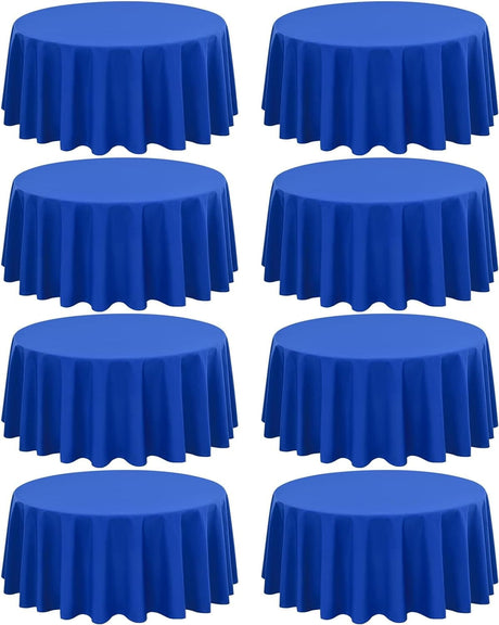8 Pack 60 inch Round Tablecloth for 2/4/6 ft Round Table, Polyester Fabric Table Cloth, Stain and Wrinkle Resistant Washable Circular Table Cover for Wedding Dining Kitchen Banquet Parties