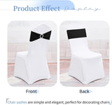 Pack of 60 Spandex Chair Sashes Stretch Chair Band Sashes with Buckle,Elastic Chair Cover Bows for Wedding Reception,Chair Bows Ties for Wedding Banquet Events Party Chair Decoration