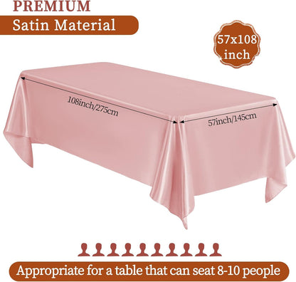 12 Pack Lvory Satin Tablecloth 57 x 108 Inch
