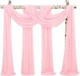 Wedding Arch Draping Fabric,4 Panels 28"x20ft Wedding Arch Drapes for Ceremony Chiffon Fabric Drapes Arbor Drapery Wedding Arch Decorations for Reception Sheer Backdrop Curtains for Party Swag
