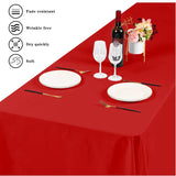 Tablecloth  Polyester Table Cloth for 6 Foot Rectangle Tables,Stain and Wrinkle Resistant Washable Fabric Table Covers Polyester Beige Table Clothes for Wedding,Party,Banquet