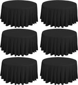 8 Pack 60 inch Round Tablecloth for 2/4/6 ft Round Table, Polyester Fabric Table Cloth, Stain and Wrinkle Resistant Washable Circular Table Cover for Wedding Dining Kitchen Banquet Parties
