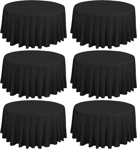 2/4/6 Pack Round Tablecloth 60 90 108 inch Beige Polyester Table Cloth for Round Table, Premium Stain and Wrinkle Resistant Washable Fabric Table Cover for Wedding Party Banquet Restaurant Reception