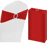 Pack of 60 Spandex Chair Sashes Stretch Chair Band Sashes with Buckle, Elastic Chair Cover Bows for Wedding Reception, Chair Bows Ties for Wedding Banquet Events Party Chairs Decoration