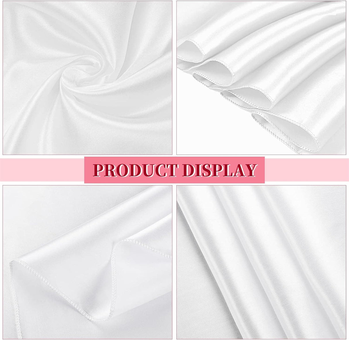 4 Packs Satin Tablecloth 108 Inch Round Silky Black Satin Tablecloth 108inch Bright Tablecloth Smooth Fabric Table Decoration for Parties Holiday Wedding Birthday Banquet