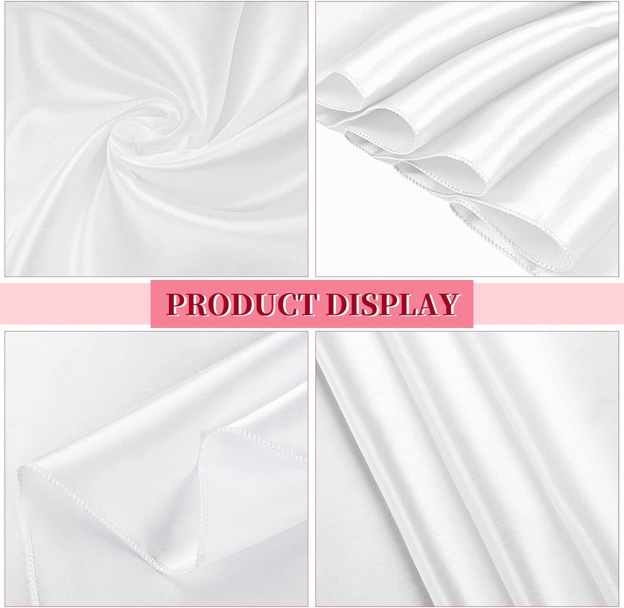 Round Satin Tablecloth 4 PCS Champagne Silky Satin Table Cover Linens 274cm/108Inch for Buffet Table Parties Holiday Dinner Wedding Banquet Decoration