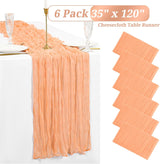 10 Pack/6 Pack Cheesecloth Table Runner Gauze Table Runner 10FT 13FT Long Semi-Sheer Table Runner Boho or Rustic Wedding Table Decor for Wedding Decor Arch Draping Bridal Shower Holiday Party