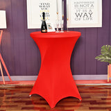 2/6/10 Pack Cocktail Spandex Stretch Square Corners Tablecloth 32"x43" Red Fitted High Top Table, Cocktail Round Tablecloth Table Cover for Bar Wedding Cocktail Party Banquet Table