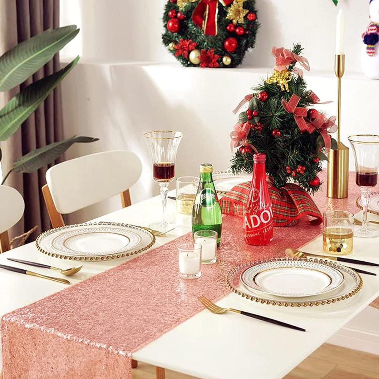 10 Pack Table Runner 12" x 72" Table Cloth for Rectangle Tables Sparkle Table Covers for Wedding Engagement Birthday Party Holiday Decorations Baby Shower