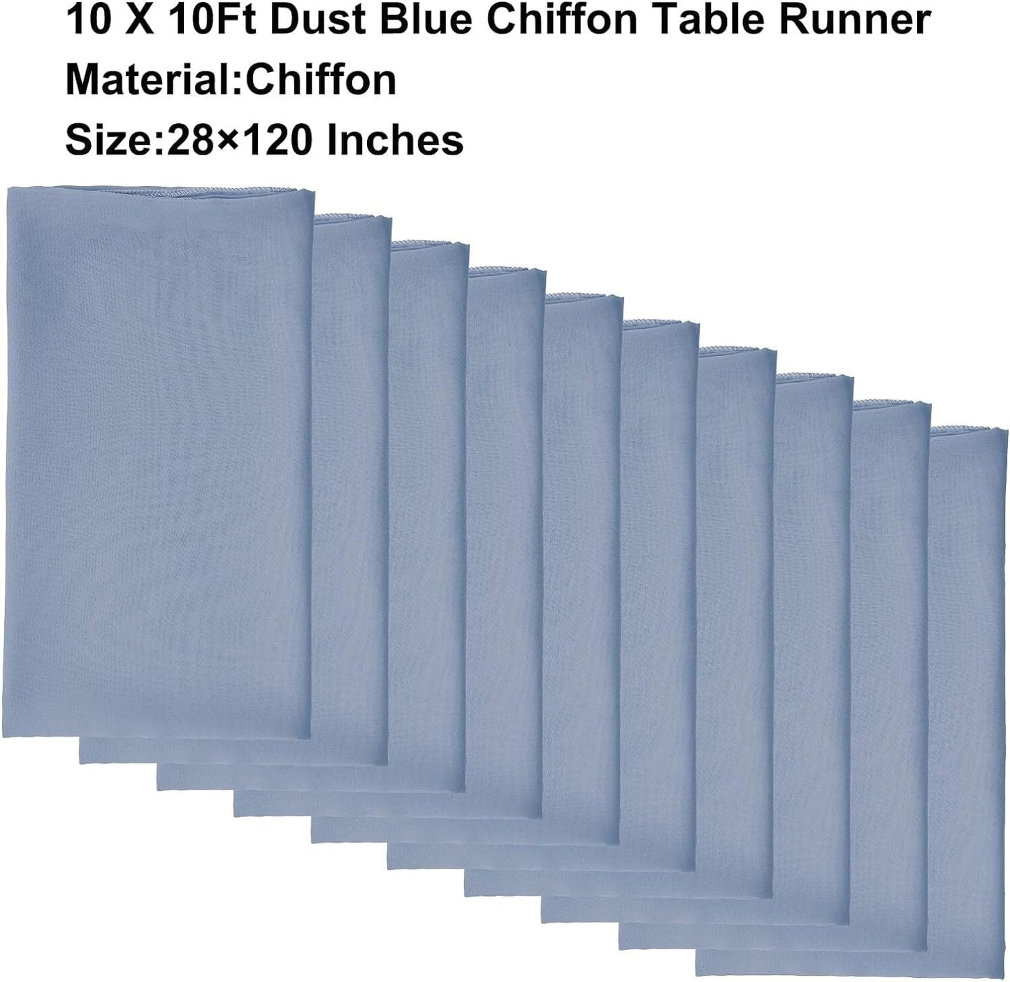 20 Pcs Chiffon Table Runner 10Ft -28x120 Inches