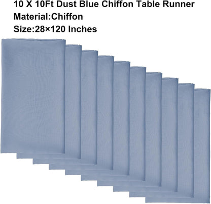 MORLIN Chiffon Table Runner 10Ft -28x120 Inches