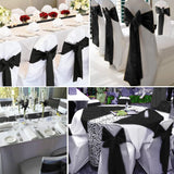 50 PCS Satin Chair Sash Chair Decorative Bow Designed Chair Cover Chair Sashes for Thanksgiving Wedding Banquet Party Home Kitchen Decoration