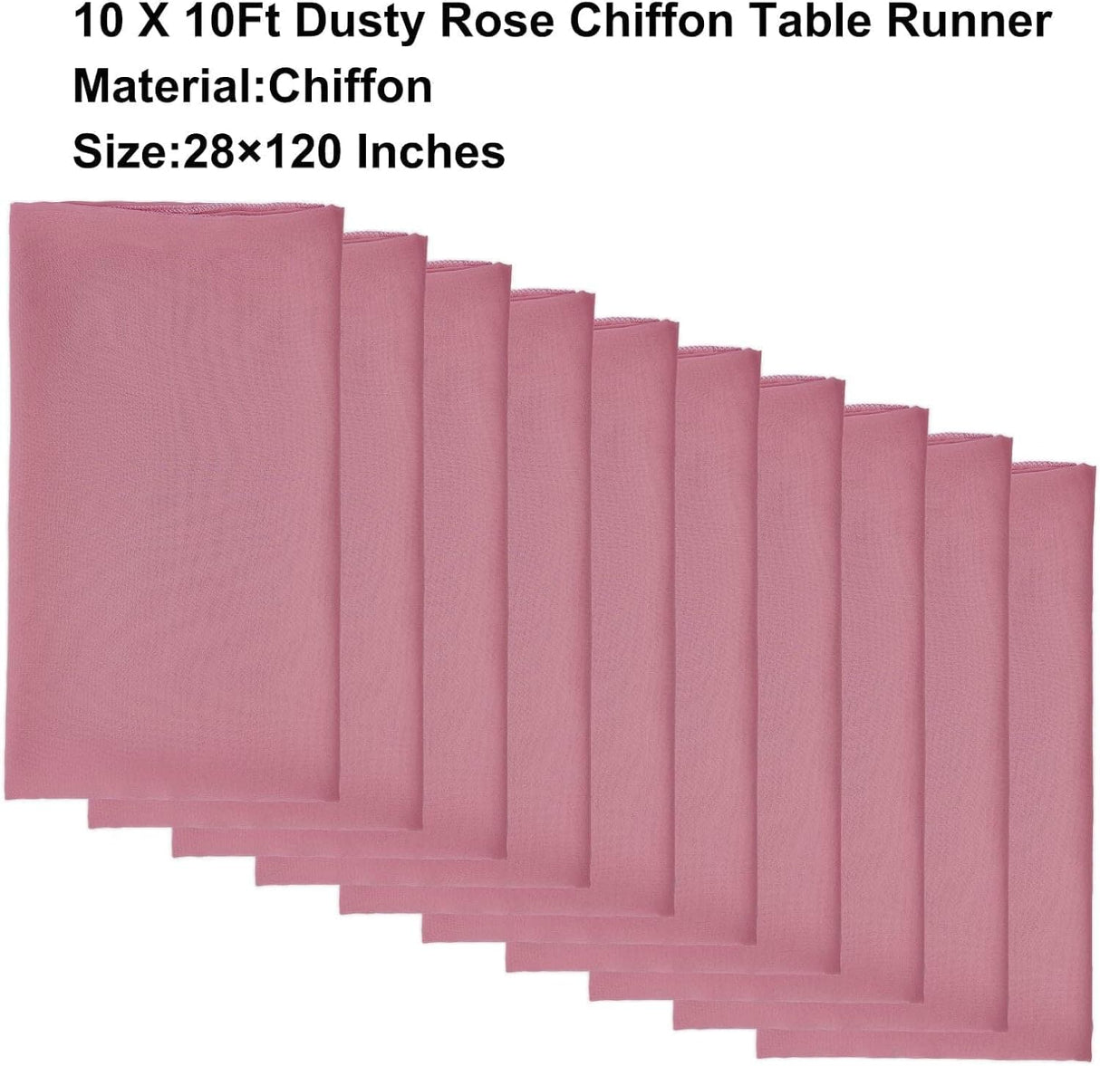 10/20 Pcs Chiffon Table Runner 10Ft - 28x120 Inches Sheer Chiffon Table Runner Chiffon Romantic Wedding Runner Overlays for Wedding Decor Birthday Party Baby Bridal Shower Table Decoration