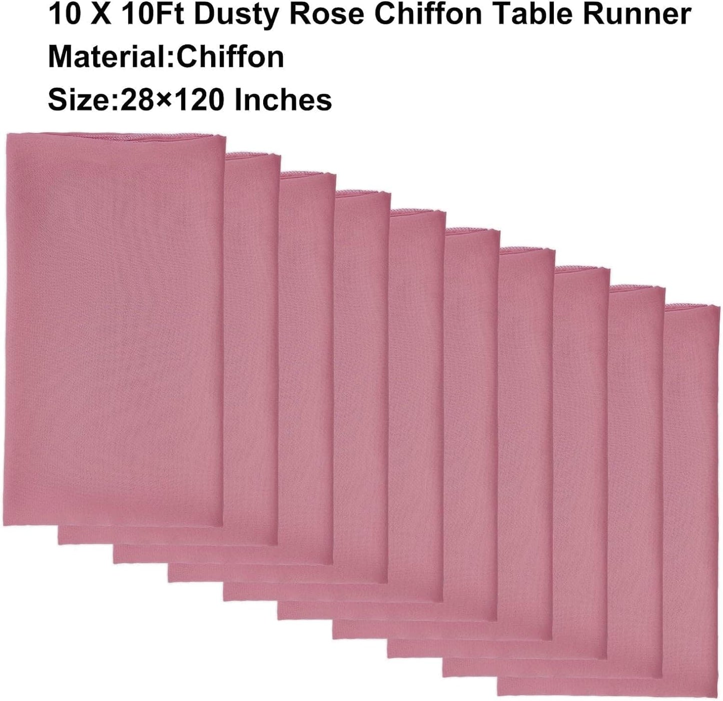 20Pcs Chiffon Table Runner 10Ft-28x120 Inches