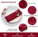 60 Pack Satin Napkins Satin Soft Dinner Napkins Square Table Napkins Washable Oversized Hemmed Table Napkins for Wedding Banquet Restaurant Party Dinner Decoration
