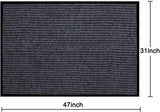 Large Outdoor Indoor Entrance Doormat Red Waterproof Low Profile Entrance Rug Front Door Mat Patio Anti-Skid Rubber Back
