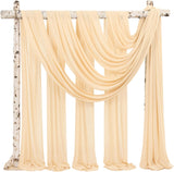 Wedding Arch Draping Fabric,4 Panels 28"x20ft Wedding Arch Drapes for Ceremony Chiffon Fabric Drapes Arbor Drapery Wedding Arch Decorations for Reception Sheer Backdrop Curtains for Party