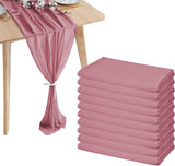 10/20 Pcs Chiffon Table Runner 10Ft - 28x120 Inches Sheer Chiffon Table Runner Chiffon Romantic Wedding Runner Overlays for Wedding Decor Birthday Party Baby Bridal Shower Table Decoration
