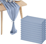10/20  Pcs Chiffon Table Runner 10Ft -28x120 Inches Sheer Chiffon Table Runner Chiffon Romantic Wedding Runner Overlays for Wedding Decor Birthday Party Bridal Baby Shower Table Decoration