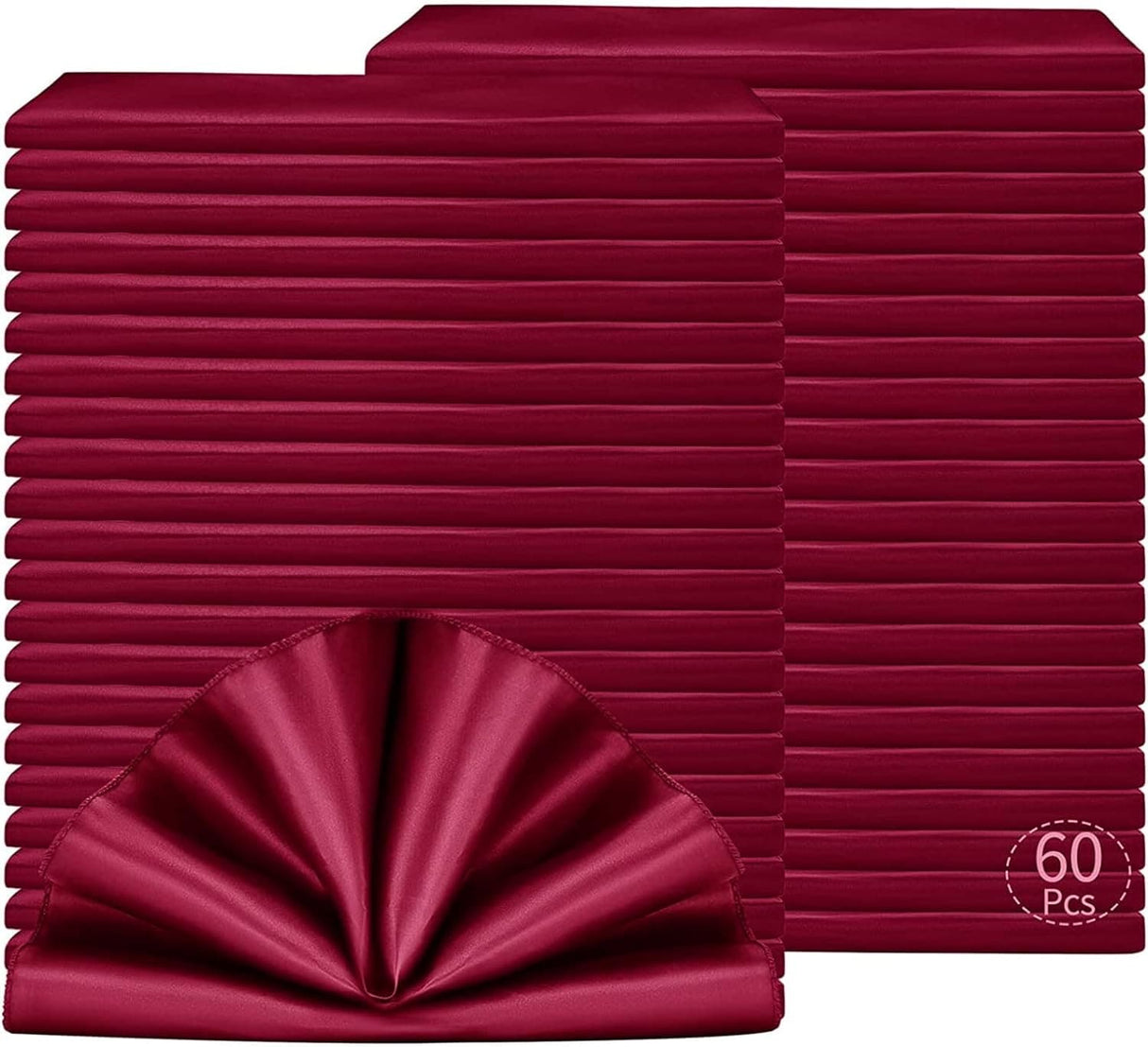 60 Pack Satin Napkins Satin Soft Dinner Napkins Square Table Napkins Washable Oversized Hemmed Table Napkins for Wedding Banquet Restaurant Party Dinner Decoration