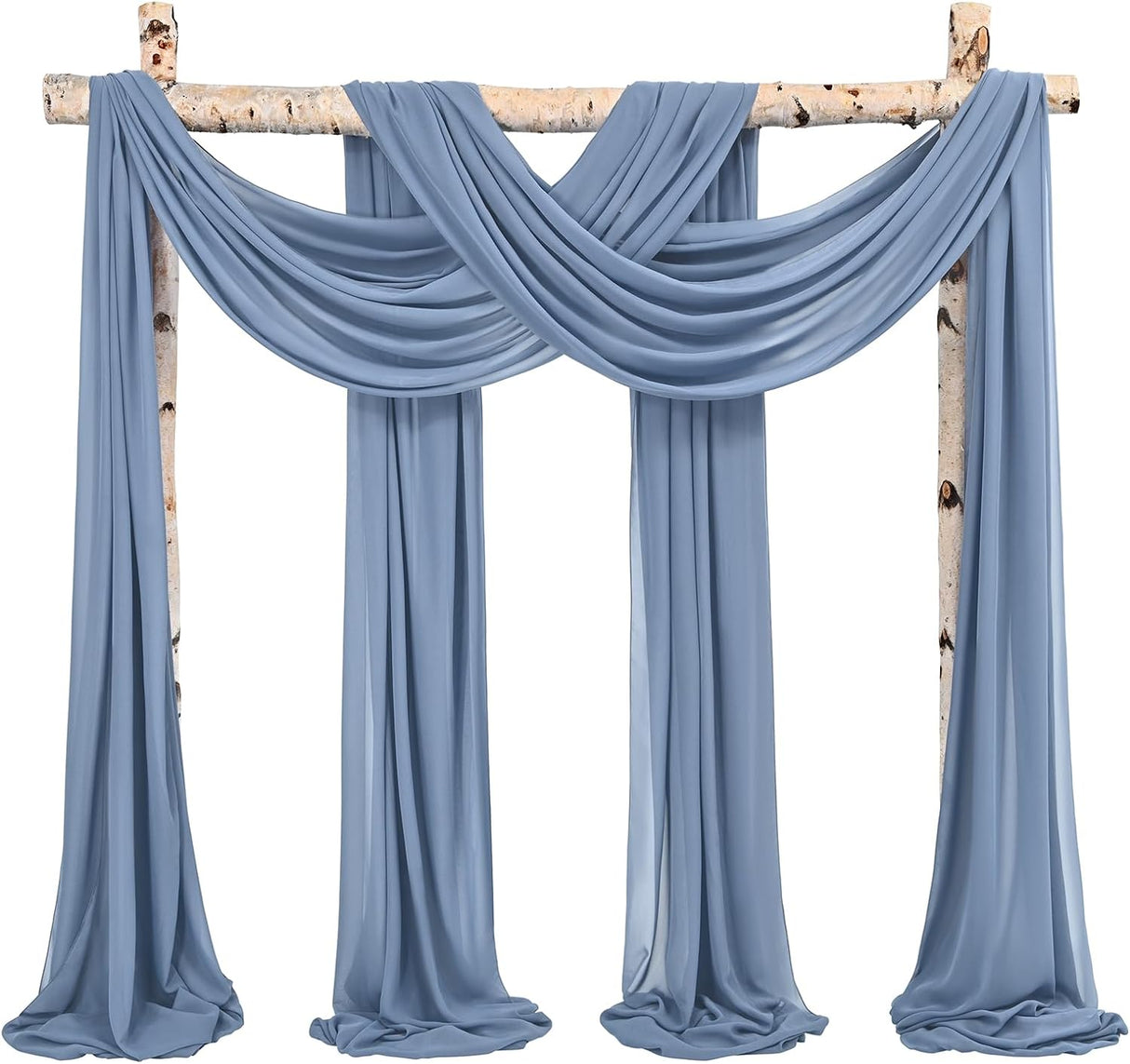 Wedding Arch Draping Fabric,4 Panels 28"x20ft Wedding Arch Drapes for Ceremony Chiffon Fabric Drapes Arbor Drapery Wedding Arch Decorations for Reception Sheer Backdrop Curtains for Party Swag