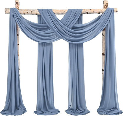 MORLIN Wedding Arch Draping Fabric,4 Panels 28"x20ft Ivory Wedding Arch