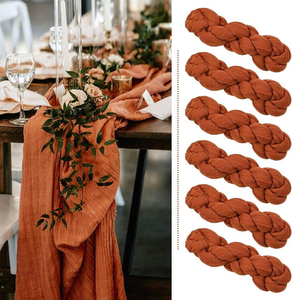 Terracotta Cheesecloth Table Runner  10FT/13FT
