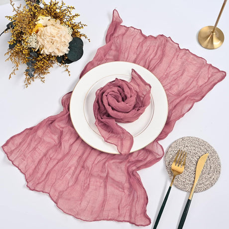 30/60 Pack Gauze Cheesecloth Napkins 20 x 20 Inch Wrinkled Dinner Napkins Rustic Boho Table Napkins Decorative Cloth Napkins for Weddings Parties Event Family Dinner Table Decoration