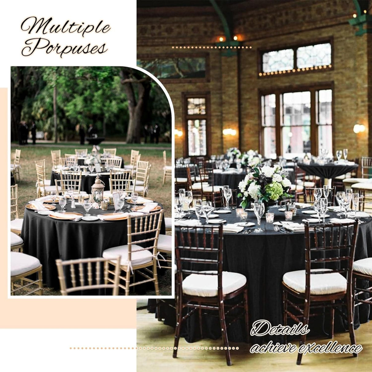 15/24/48 Pack Plastic Round Tablecloth60/ 84/96 inch Ivory Disposable Round Table Covers, Premium PEVA Water Resistant Circle Plastic Tablecloth for Wedding, Parties, Holiday Dinner, Baby Shower