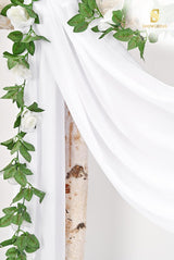 Wedding Arch Draping Fabric,4 Panels 28"x20ft Wedding Arch Drapes for Ceremony Chiffon Fabric Drapes Arbor Drapery Wedding Arch Decorations for Reception Sheer Backdrop Curtains for Party