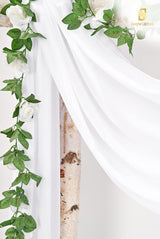 Wedding Arch Draping Fabric,4 Panels 28"x20ft Wedding Arch Drapes for Ceremony Chiffon Fabric Drapes Arbor Drapery Wedding Arch Decorations for Reception Sheer Backdrop Curtains for Party Swag