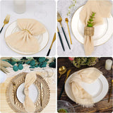 Handmade Cloth Napkins with Fringe Set of 24-16x16 Inches Cotton Napkins with Fringe,Delicate Rustic Dinner Napkins Bulk Decorative Table Napkins for Wedding/Dinner/Party