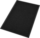 Heavy Duty Entrance Mats, Indoor and Outdoor Rubber Door Mat, Easy Clean Waterproof Anti-Slip Floor Doormat Rug, Low Profile Entrance Shoe Scraper for Entryway, Patio, Garage