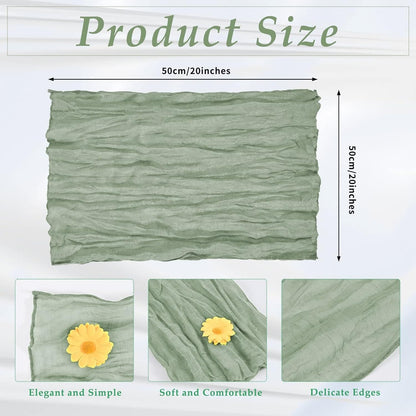 Gauze Cheesecloth Napkins 20 x 20 Inch Sage Green