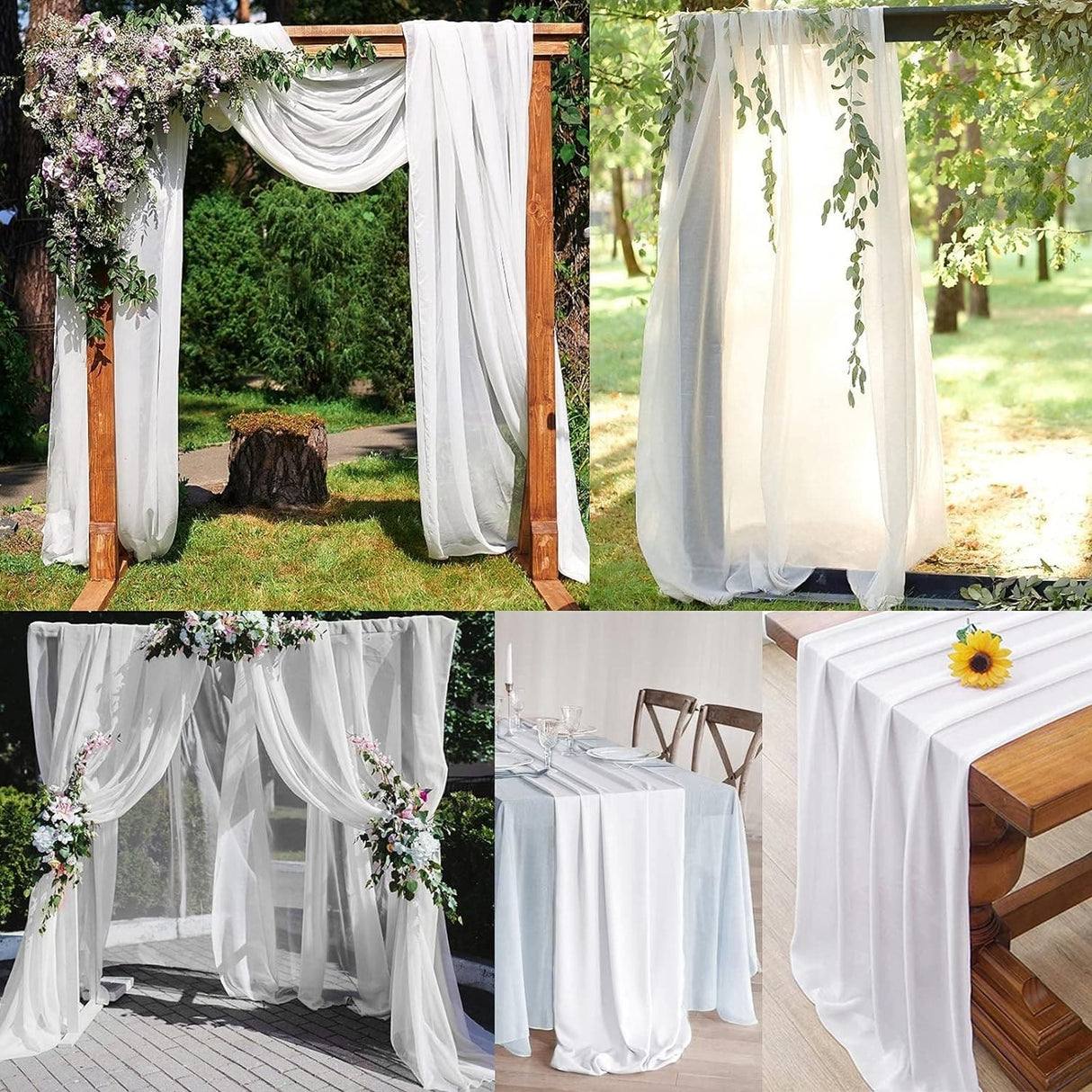 10/20  Pcs Chiffon Table Runner 10Ft -28x120 Inches Sheer Chiffon Table Runner Chiffon Romantic Wedding Runner Overlays for Wedding Decor Birthday Party Bridal Baby Shower Table Decoration